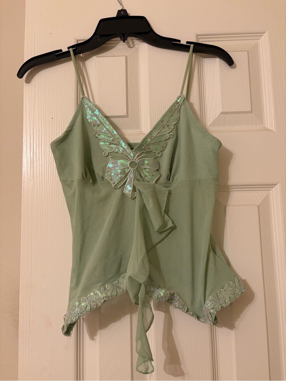 Green butterfly top